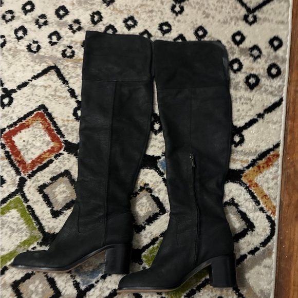 Elegant Black Over the Knee Women's Boots Leather Sam Edelman 7.5 - Picture 1 of 9